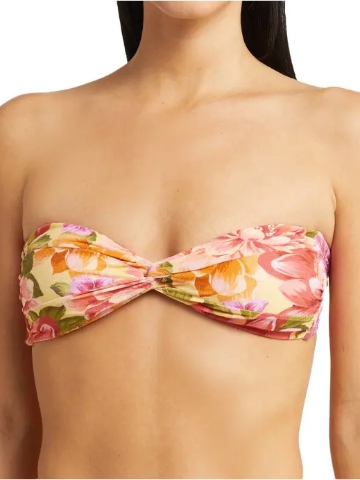 Farm Rio Lia Strapless Twist Front Bikini Top Size Xs